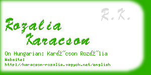 rozalia karacson business card